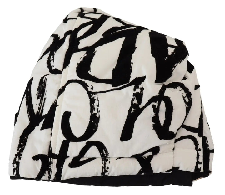 Dolce &amp; Gabbana White Printed Nylon Women Winter Beanie Cap Hat