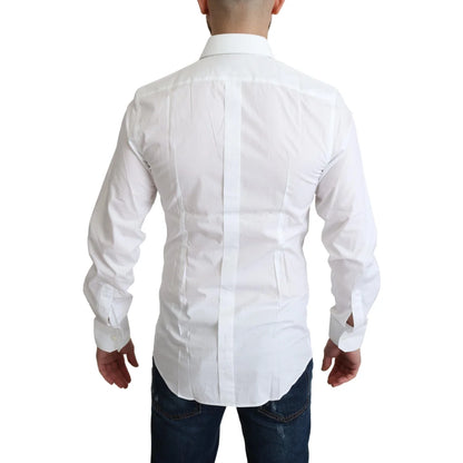Dolce and Gabbana White Pure Cotton Dress Shirt Long Sleeve &