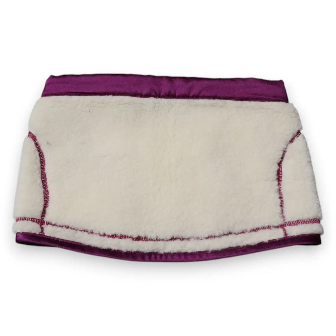 Dolce &amp; Gabbana White Purple Cashmere Fleece Neck Warmer Scarf