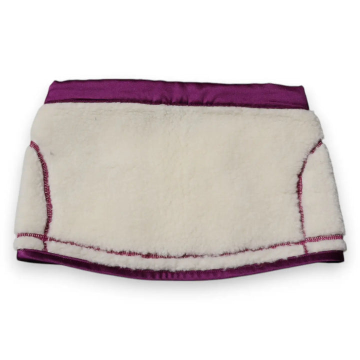 Dolce &amp; Gabbana White Purple Cashmere Fleece Neck Warmer Scarf