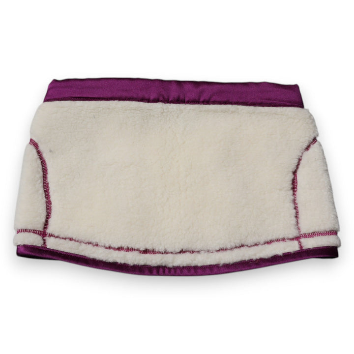 Dolce &amp; Gabbana White Purple Cashmere Fleece Neck Warmer Scarf