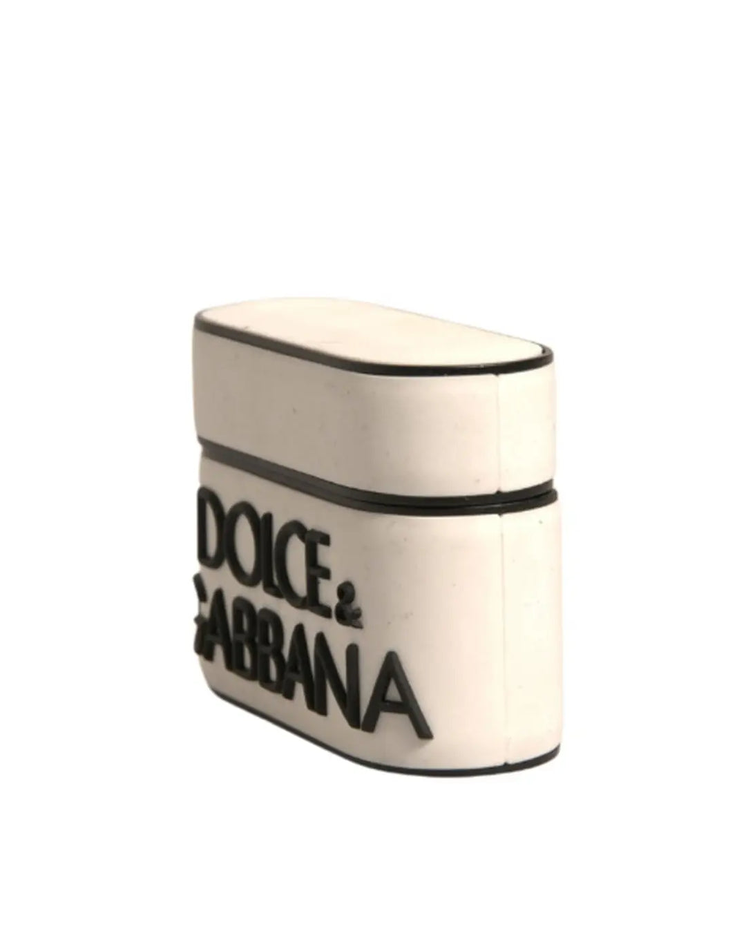Dolce &amp; Gabbana White PVC Embossed Logo Plaque Holder Airpods Case