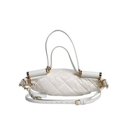 Dolce & Gabbana White Quilted Finish Bag with Adjustable Waist Strap