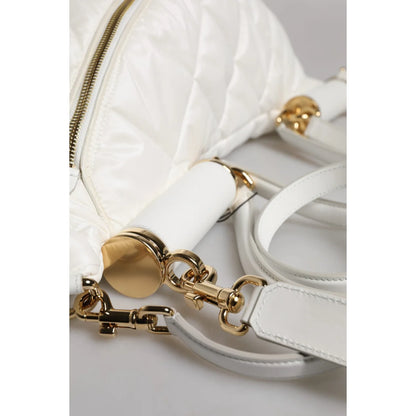 Dolce & Gabbana White Quilted Finish Bag with Adjustable Waist Strap