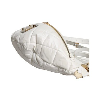 Dolce & Gabbana White Quilted Finish Bag with Adjustable Waist Strap