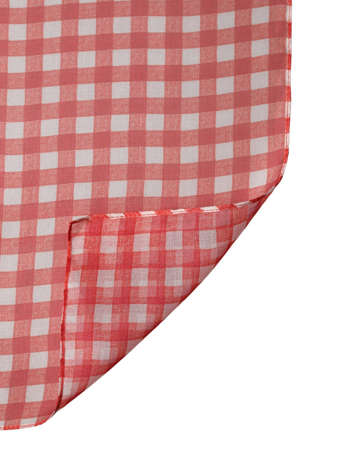 Dolce &amp; Gabbana White Red Check Silk Wrap Foulard 140cm x 136cm Scarf