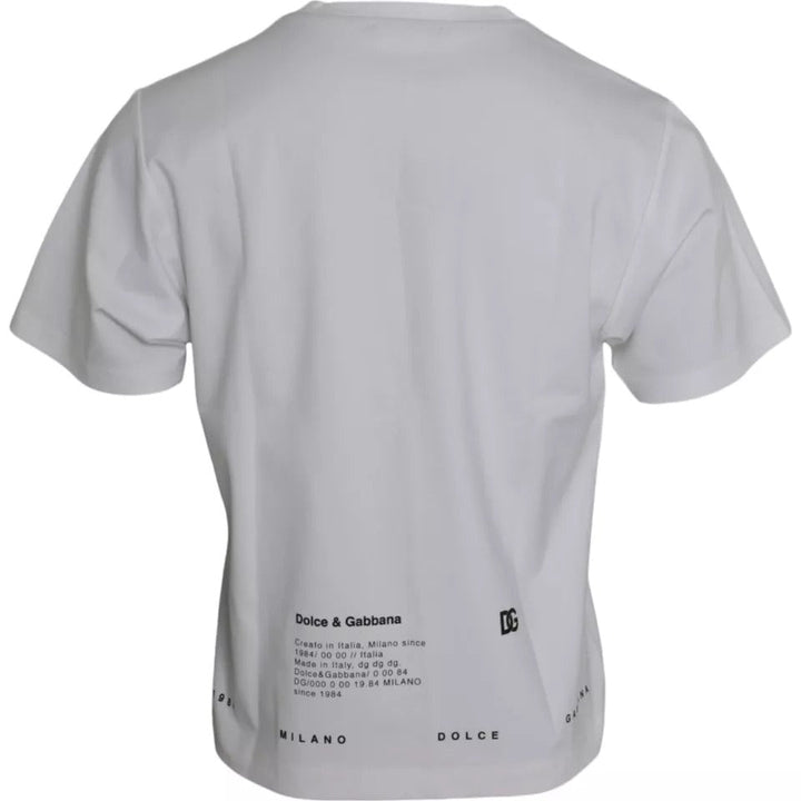 Dolce &amp; Gabbana White Red Lips Print Cotton Men T-shirt