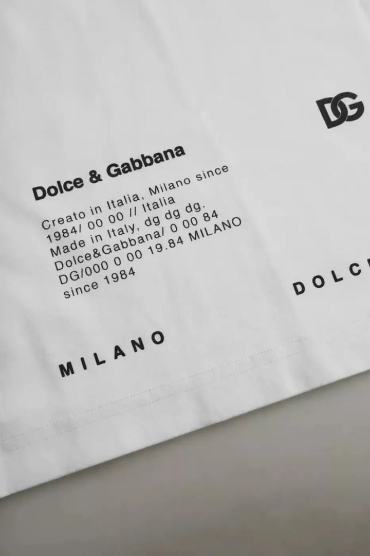 Dolce &amp; Gabbana White Red Lips Print Cotton Men T-shirt