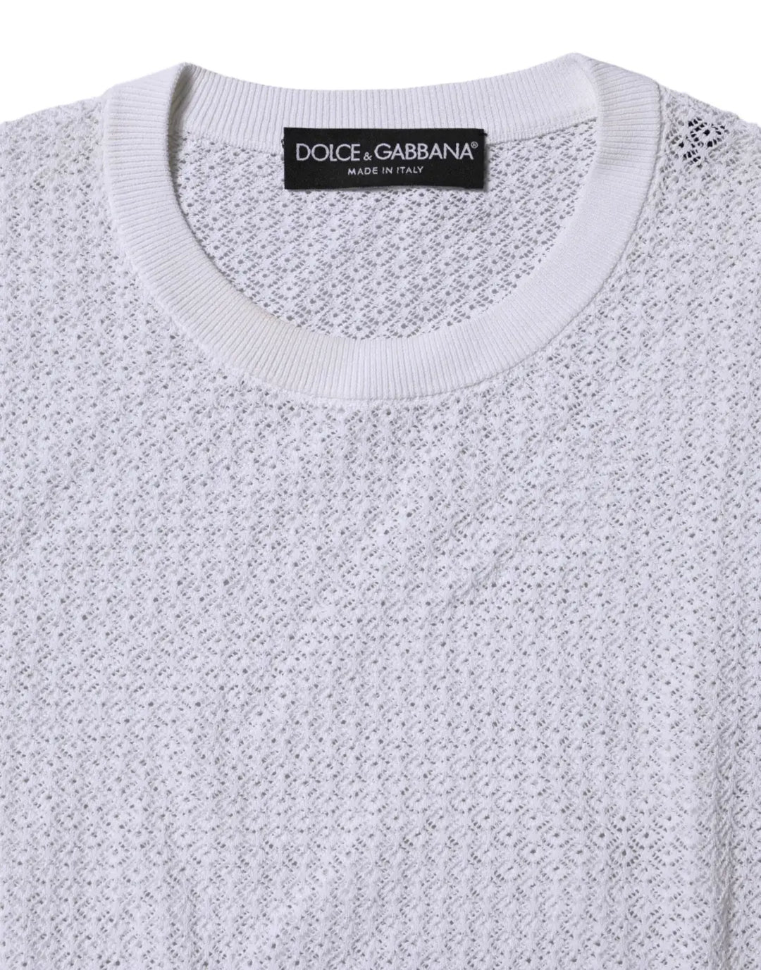 Dolce &amp; Gabbana White Round Neck Long Sleeves Pullover Top