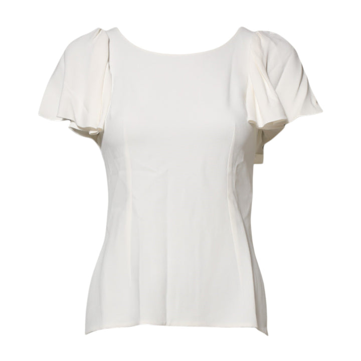 Dolce &amp; Gabbana Blouses - Women’s White Round Neck Short Sleeves Blouse Top