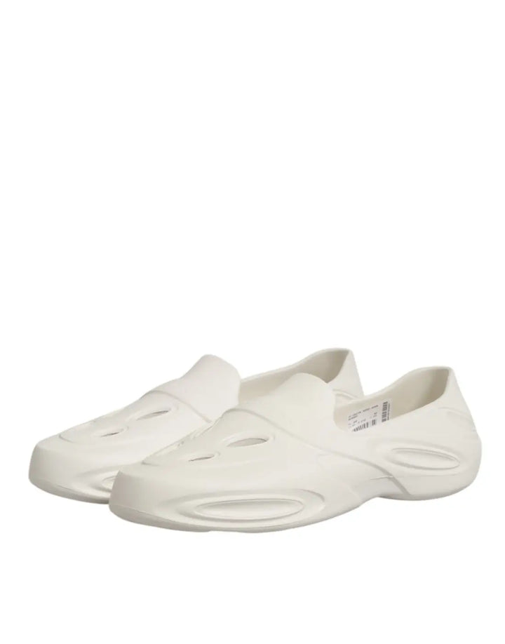 Dolce &amp; Gabbana White Rubber Slides Low Top Sneakers Shoes