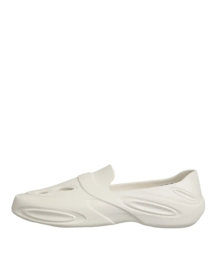 Dolce &amp; Gabbana White Rubber Slides Low Top Sneakers Shoes