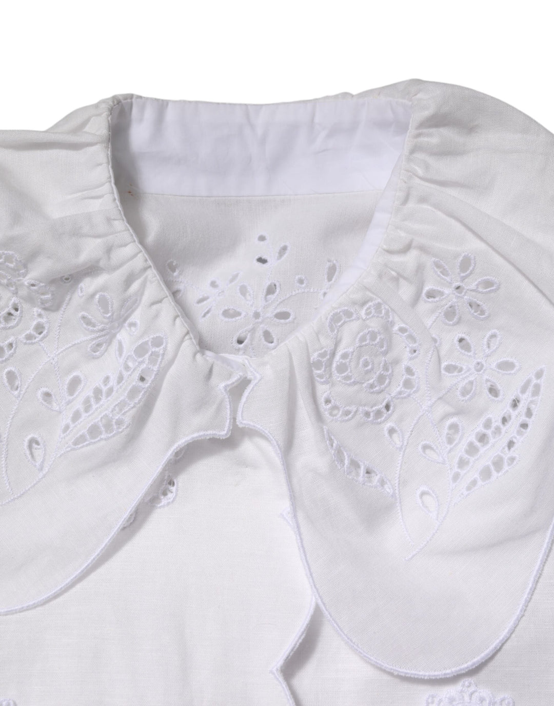 Dolce &amp; Gabbana Blouses - Women’s White Ruffled Lace Embellished Blouse Top