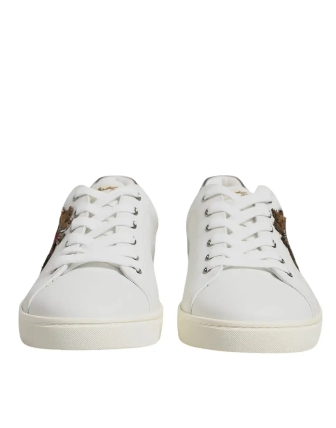 Dolce &amp; Gabbana White Sacred Heart Men Low Top Sneakers Shoes