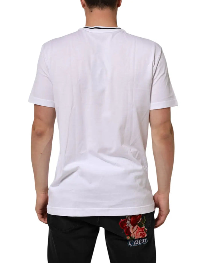 Dolce &amp; Gabbana White Sacred Heart Short Sleeve Men T-shirt