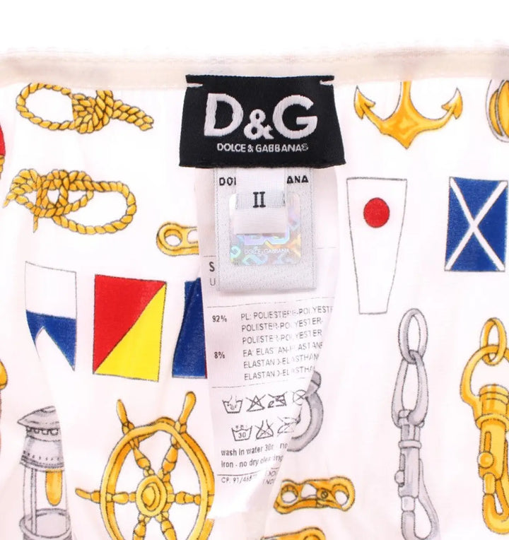 Dolce &amp; Gabbana White Sailor Bra Panty Stretch Underwear