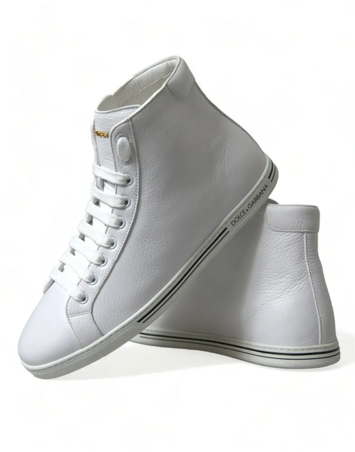 Dolce &amp; Gabbana White Saint Tropez High Top Men Sneakers Shoes