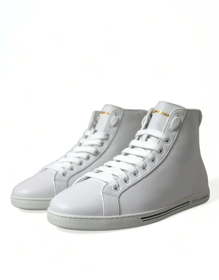 Dolce &amp; Gabbana White Saint Tropez High Top Men Sneakers Shoes
