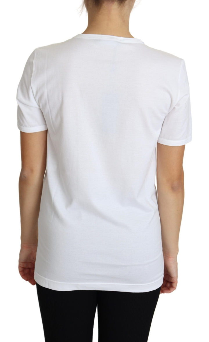 Dolce &amp; Gabbana T-Shirts - White San Valentino Heart Crystals T-shirt Top