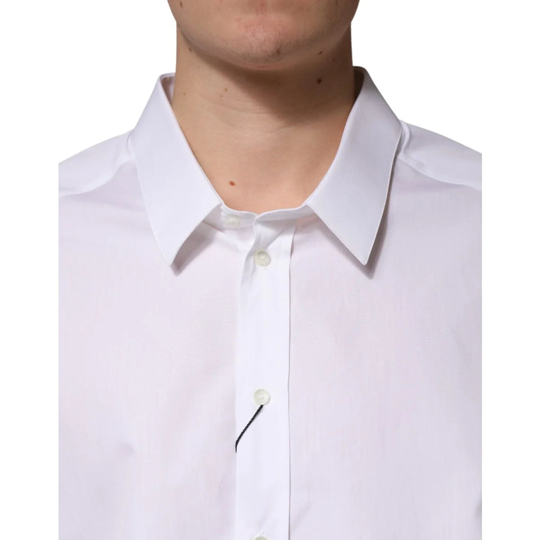 Dolce & Gabbana White SARTORIA Cotton Collared Dress Shirt