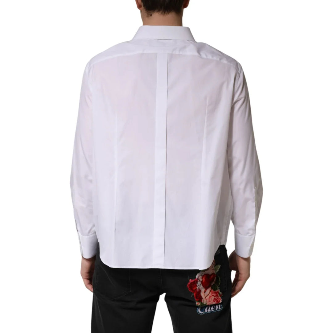 Dolce & Gabbana White SARTORIA Cotton Collared Dress Shirt