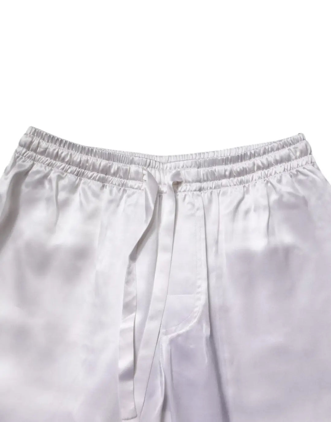 Dolce &amp; Gabbana White Satin Silk Men Pajama Set Sleepwear