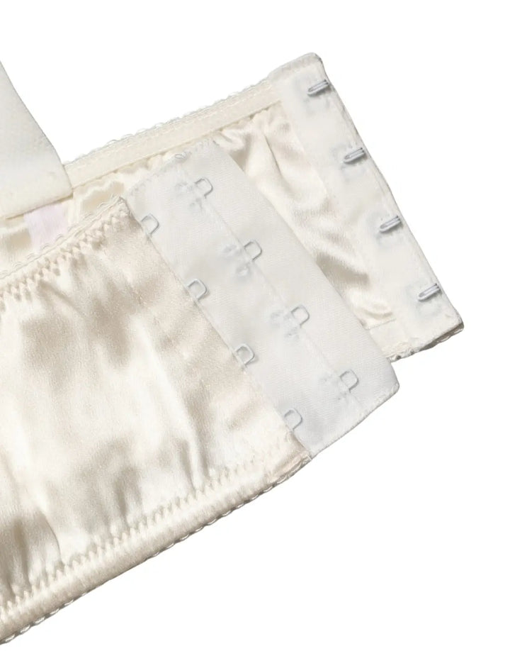 Dolce &amp; Gabbana Off White Semi-Pad Underwire Balconette Bra Underwear