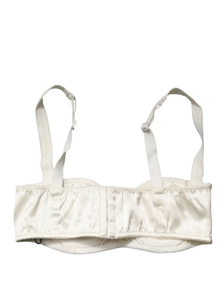 Dolce &amp; Gabbana Off White Semi-Pad Underwire Balconette Bra Underwear