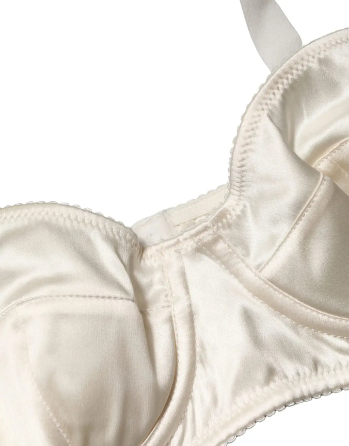 Dolce &amp; Gabbana Off White Semi-Pad Underwire Balconette Bra Underwear