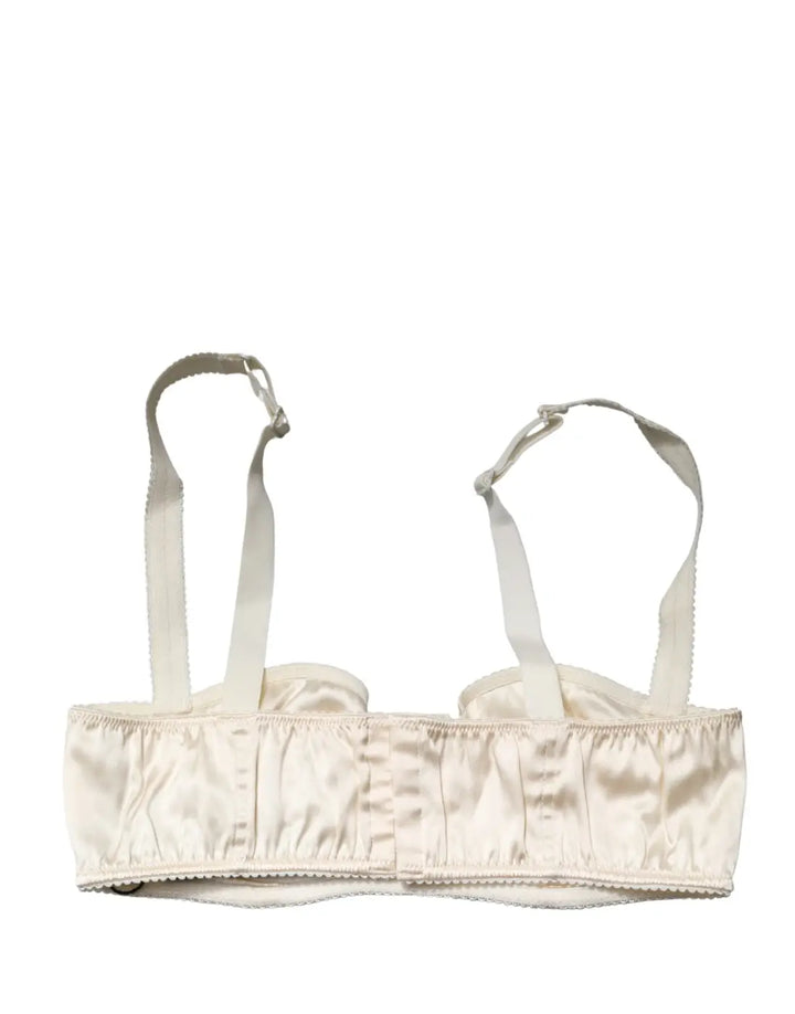 Dolce &amp; Gabbana Off White Semi-Pad Underwire Balconette Bra Underwear
