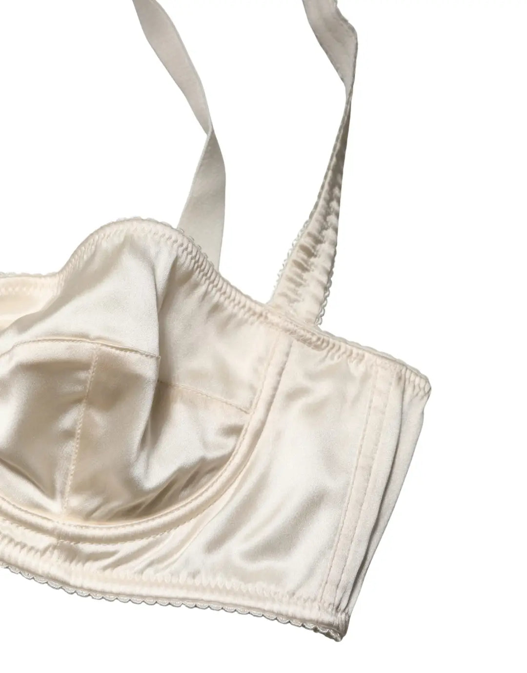 Dolce &amp; Gabbana Off White Semi-Pad Underwire Balconette Bra Underwear