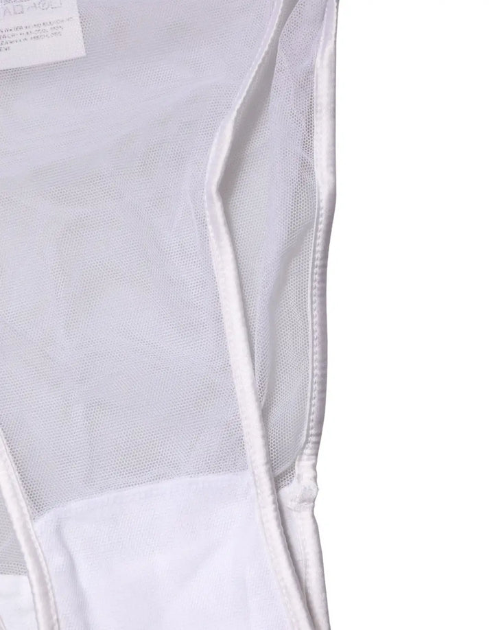 Dolce &amp; Gabbana White Sheer Silk Stretch High Brief Underwear