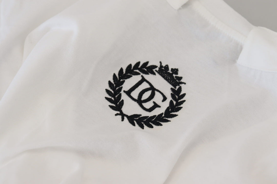 Dolce &amp; Gabbana - White Short Sleeve V-neck Cotton Top Blouse T-shirt