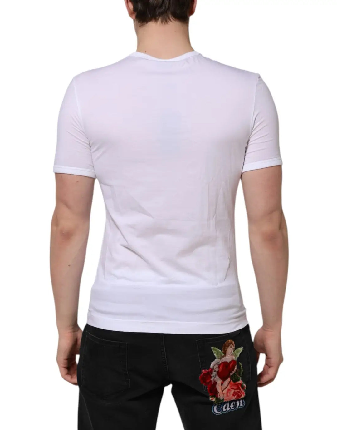Dolce &amp; Gabbana White Short Sleeves V-neck Underwear T-shirt