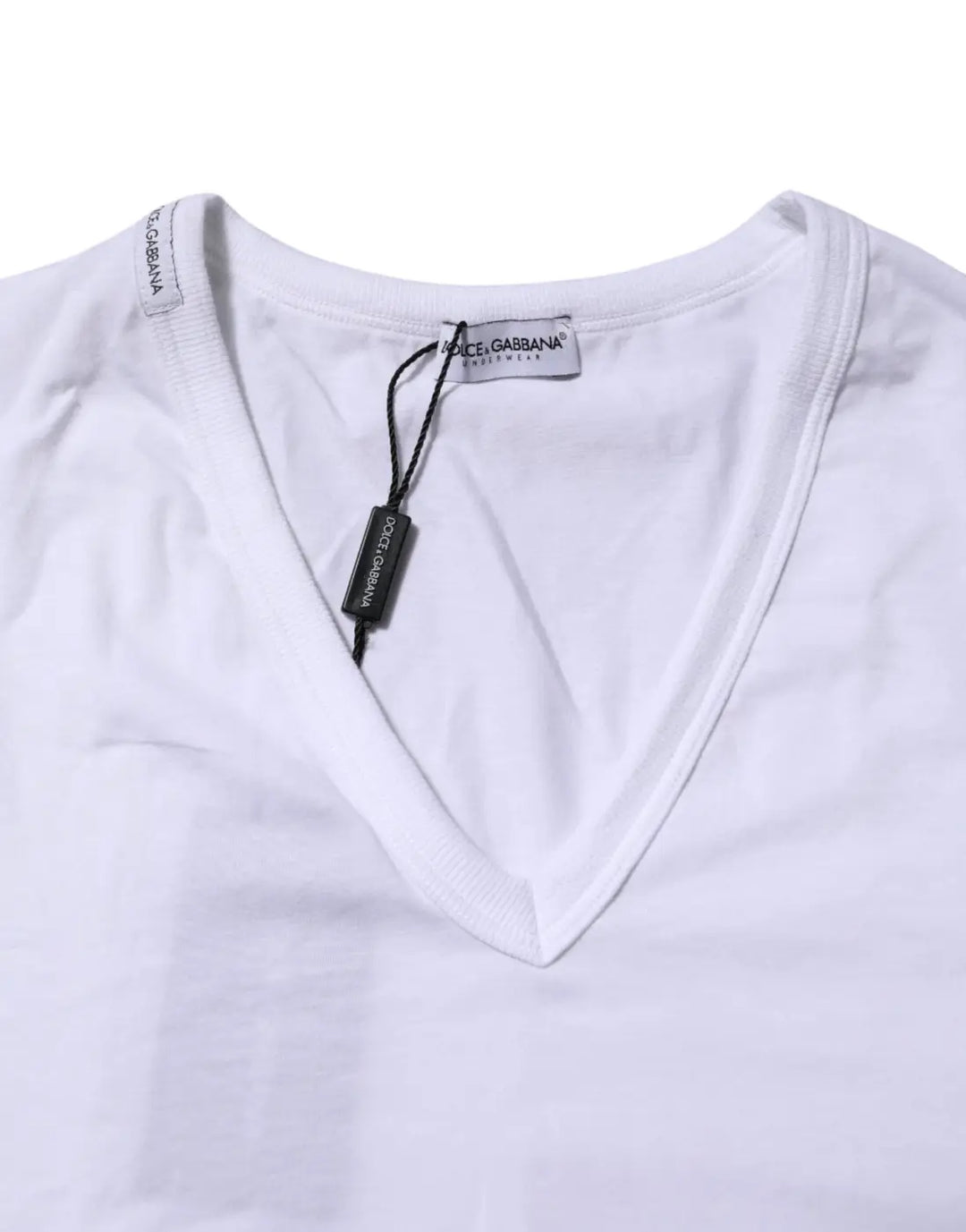 Dolce &amp; Gabbana White Short Sleeves V-neck Underwear T-shirt
