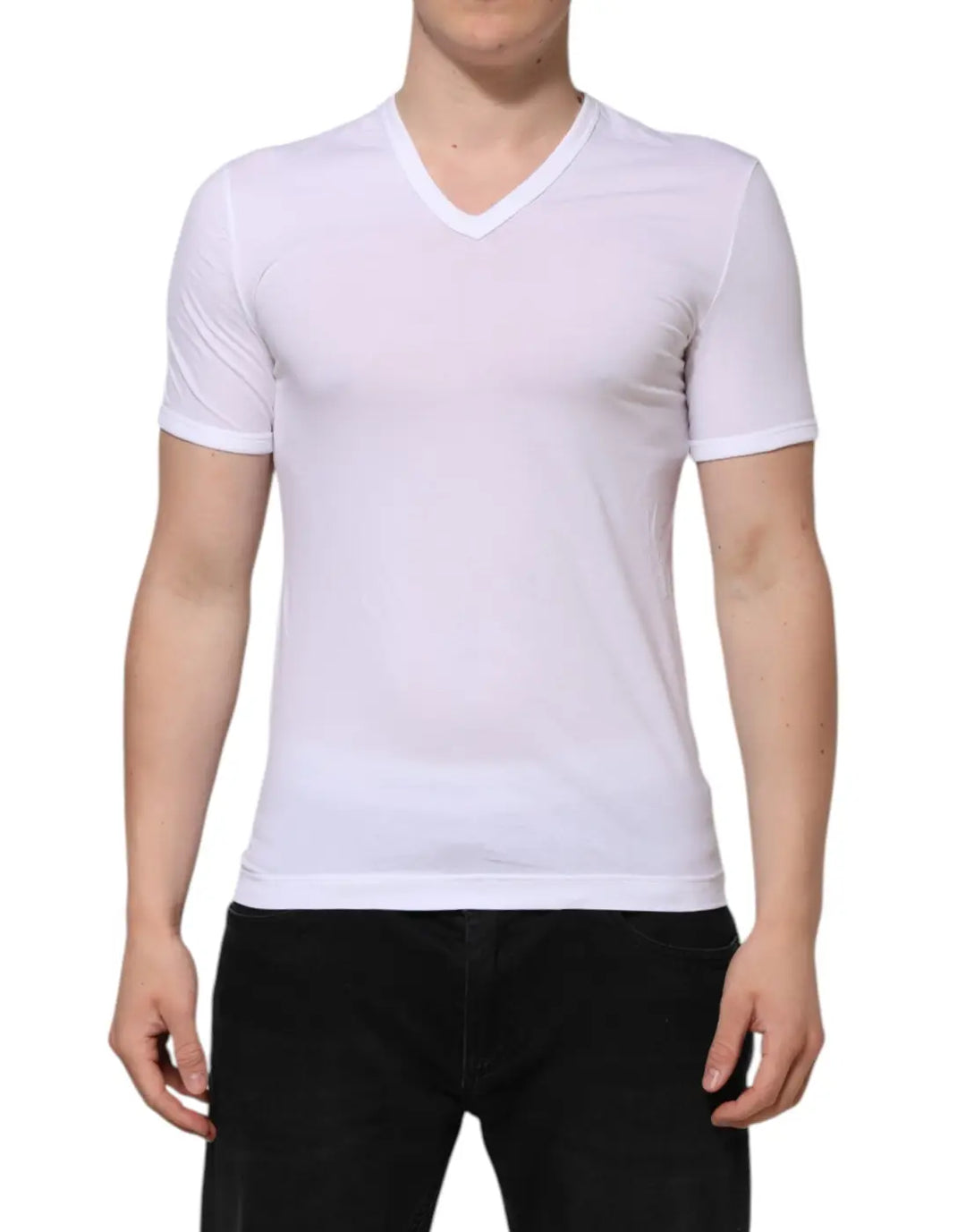 Dolce &amp; Gabbana White Short Sleeves V-neck Underwear T-shirt