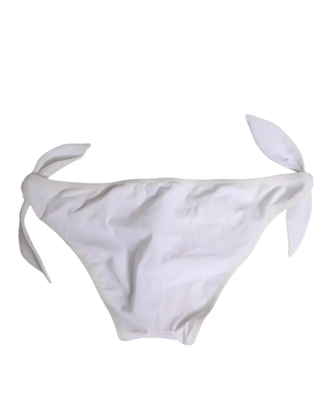 Dolce &amp; Gabbana White Side Tie Logo Bikini Bottom Underwear