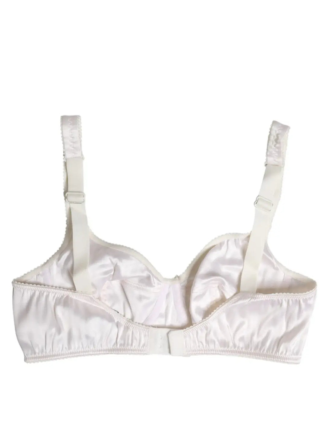 Dolce &amp; Gabbana White Silk Balconette Non Wire Bra Underwear