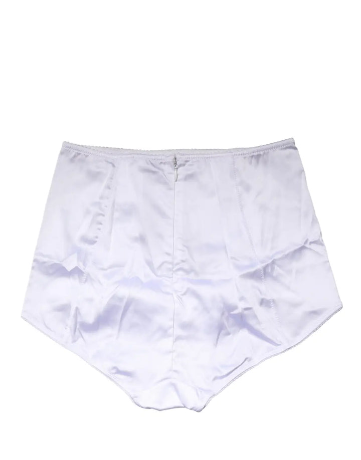 Dolce &amp; Gabbana White Silk Blend High Waist Girdle Panty Underwear