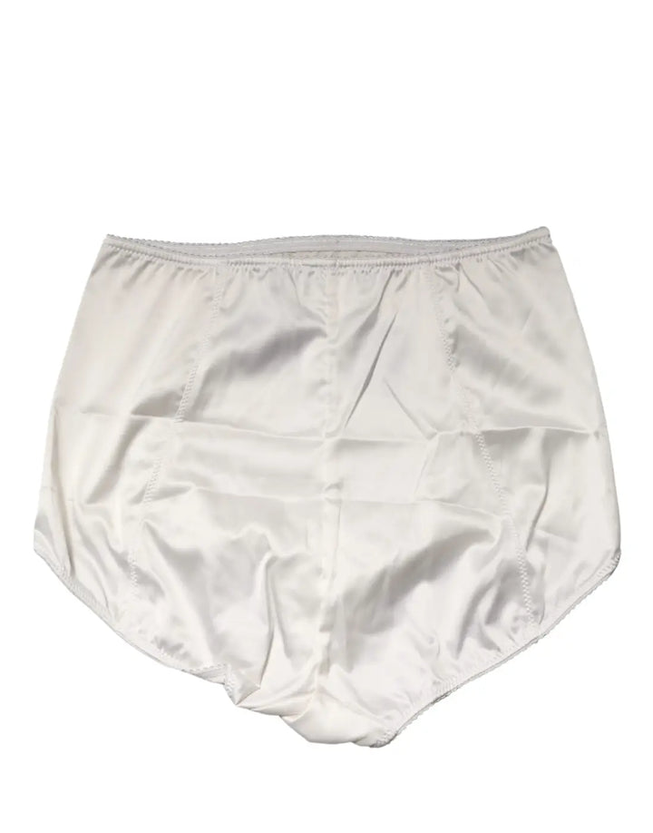 Dolce &amp; Gabbana White Silk Blend High Waist Girdle Panty Underwear