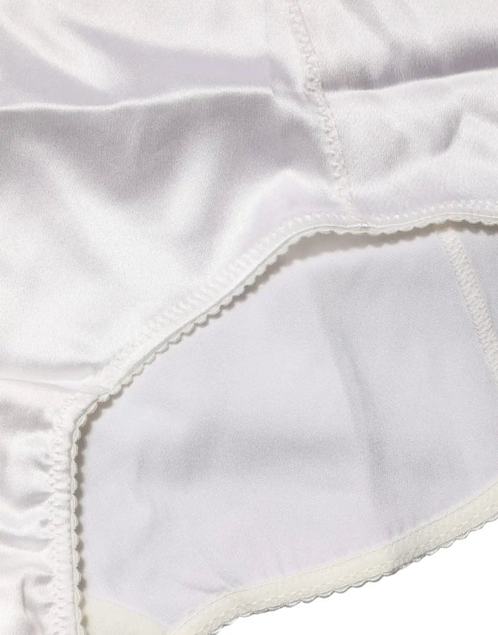 Dolce &amp; Gabbana White Silk Blend High Waist Girdle Panty Underwear
