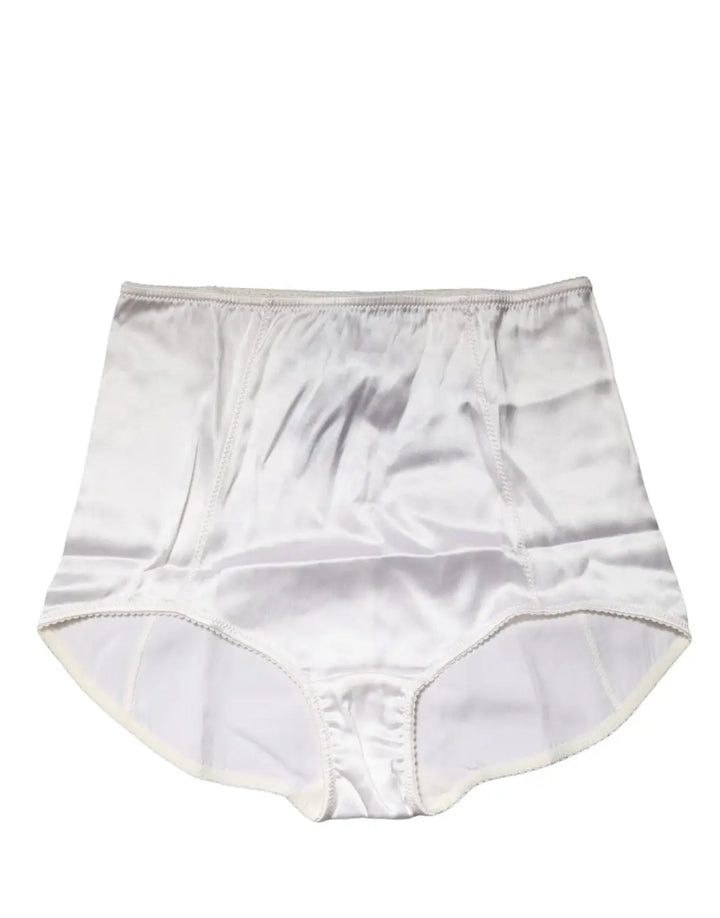 Dolce &amp; Gabbana White Silk Blend High Waist Girdle Panty Underwear
