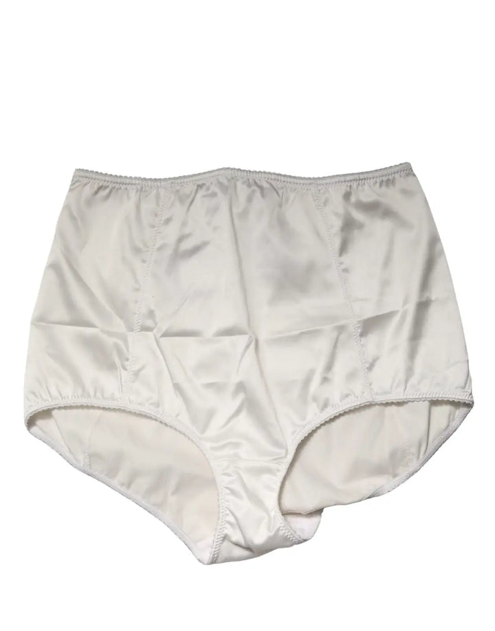 Dolce &amp; Gabbana White Silk Blend High Waist Girdle Panty Underwear