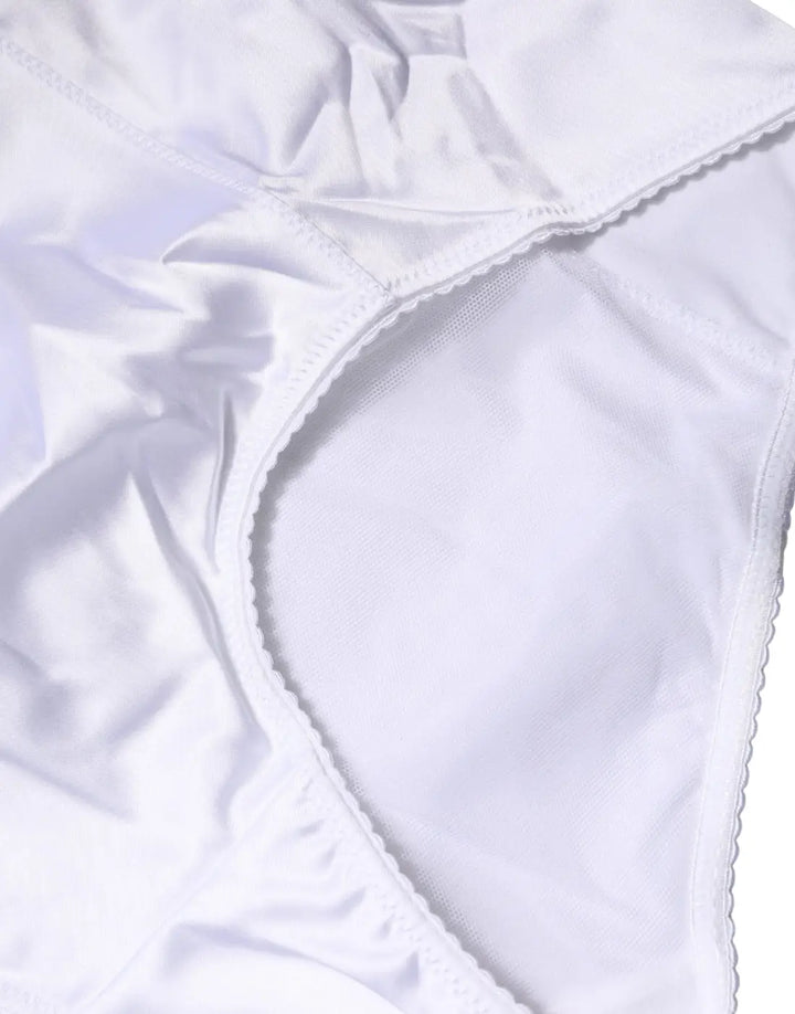 Dolce &amp; Gabbana White Silk Blend High Waist Girdle Panty Underwear