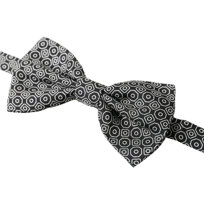 Dolce & Gabbana White Silk Bow Tie Exquisite Style