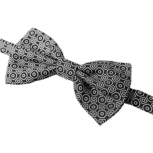 Dolce & Gabbana White Silk Bow Tie Exquisite Style