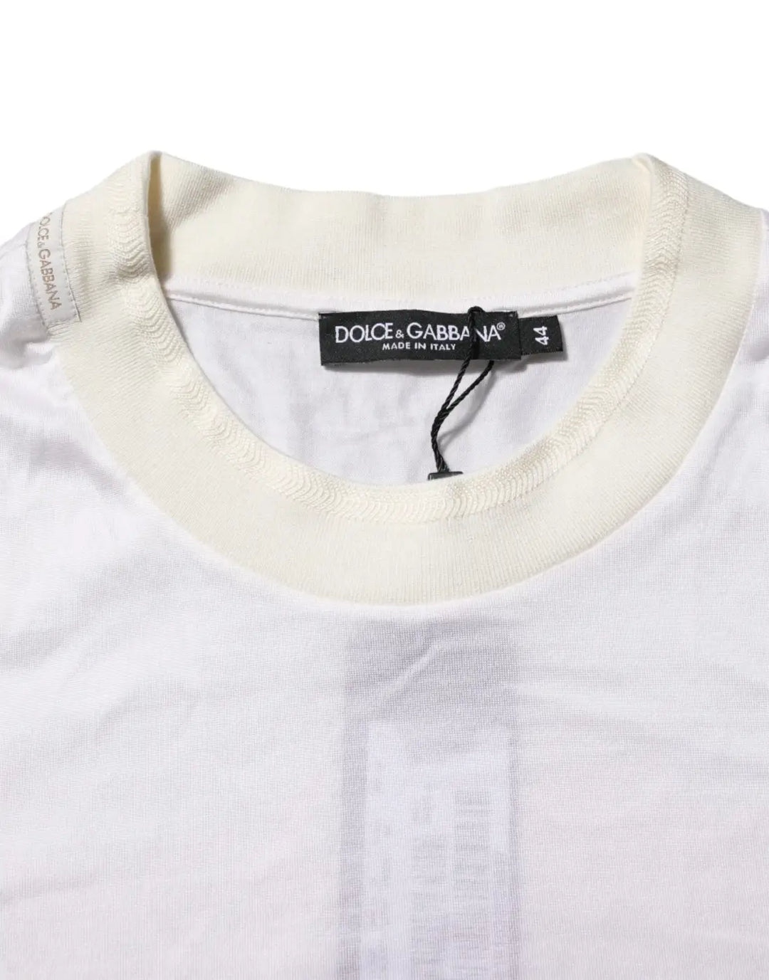 Dolce &amp; Gabbana White Silk Crew Neck Long Sleeves T-shirt