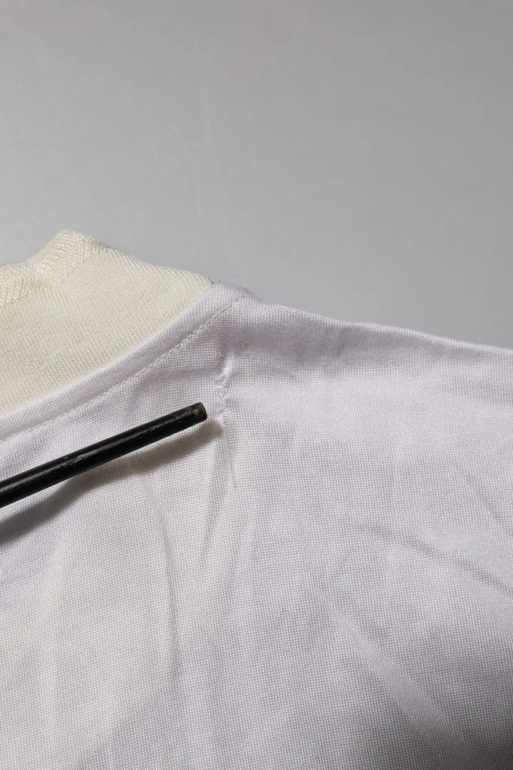 Dolce &amp; Gabbana White Silk Crew Neck Long Sleeves T-shirt