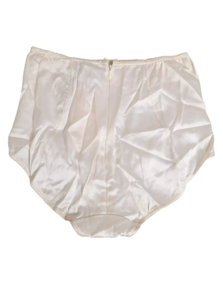 Dolce &amp; Gabbana Off White Silk High Waist Girdle Panty Underwear