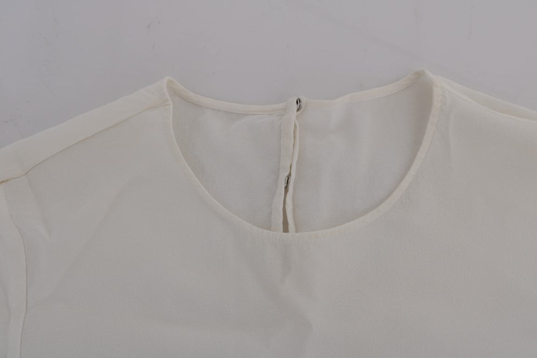 Dolce &amp; Gabbana - White Silk ITALIA IS LOVE Blouse T-shirt